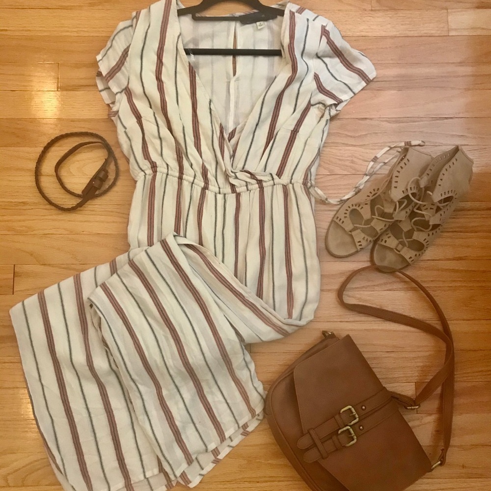 Linen-like full-length jumpsuit